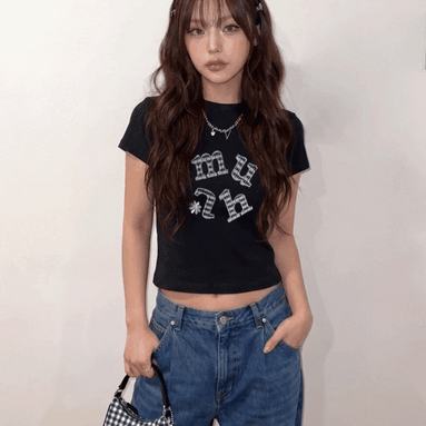 DOUBLE CHECK HALF T-SHIRT