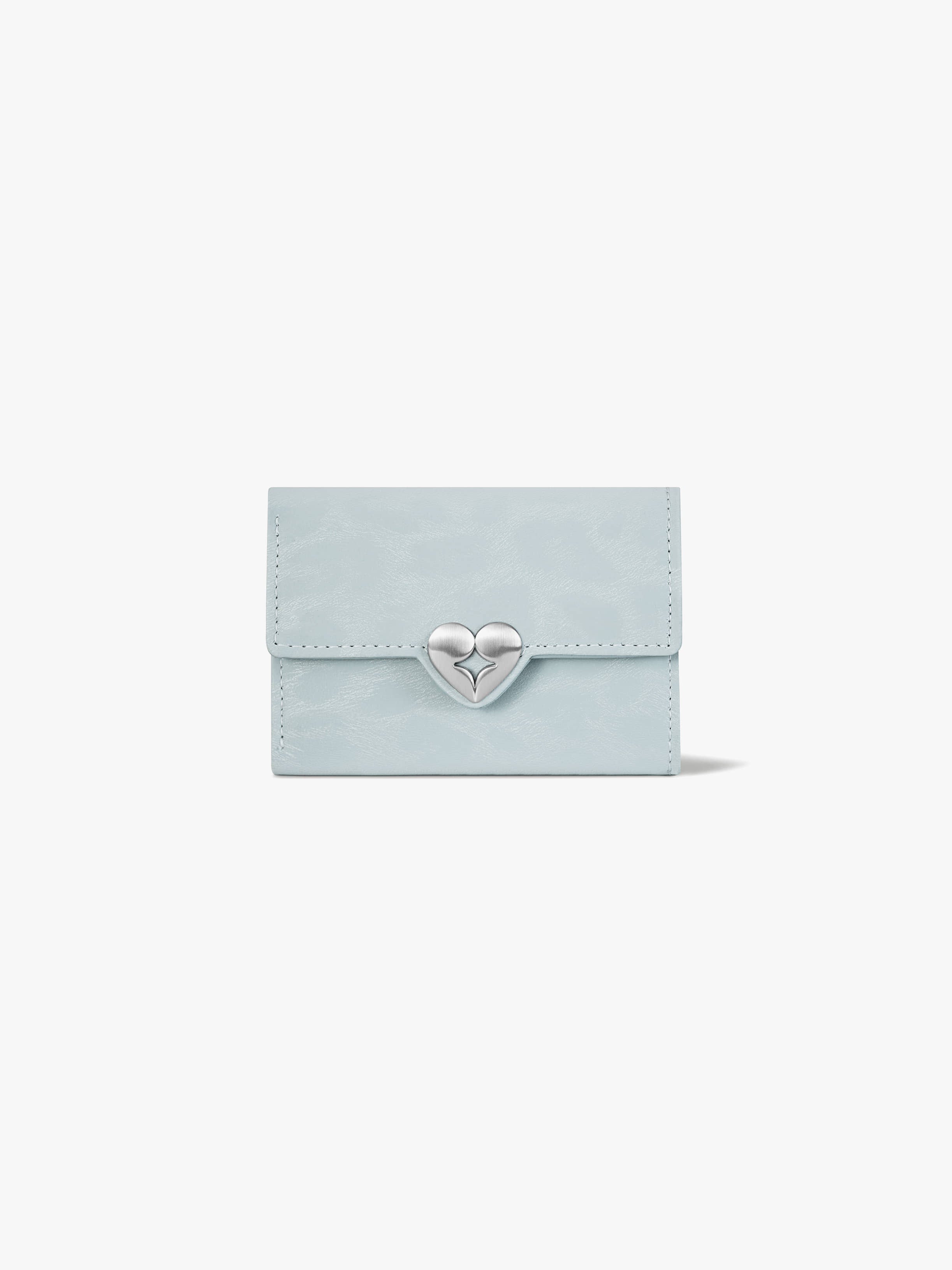 HEARTY FLAP WALLET (LEOPARD MINT)