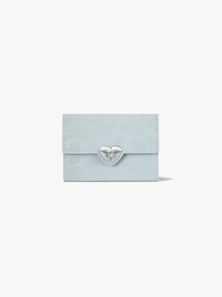 HEARTY FLAP WALLET (LEOPARD MINT)