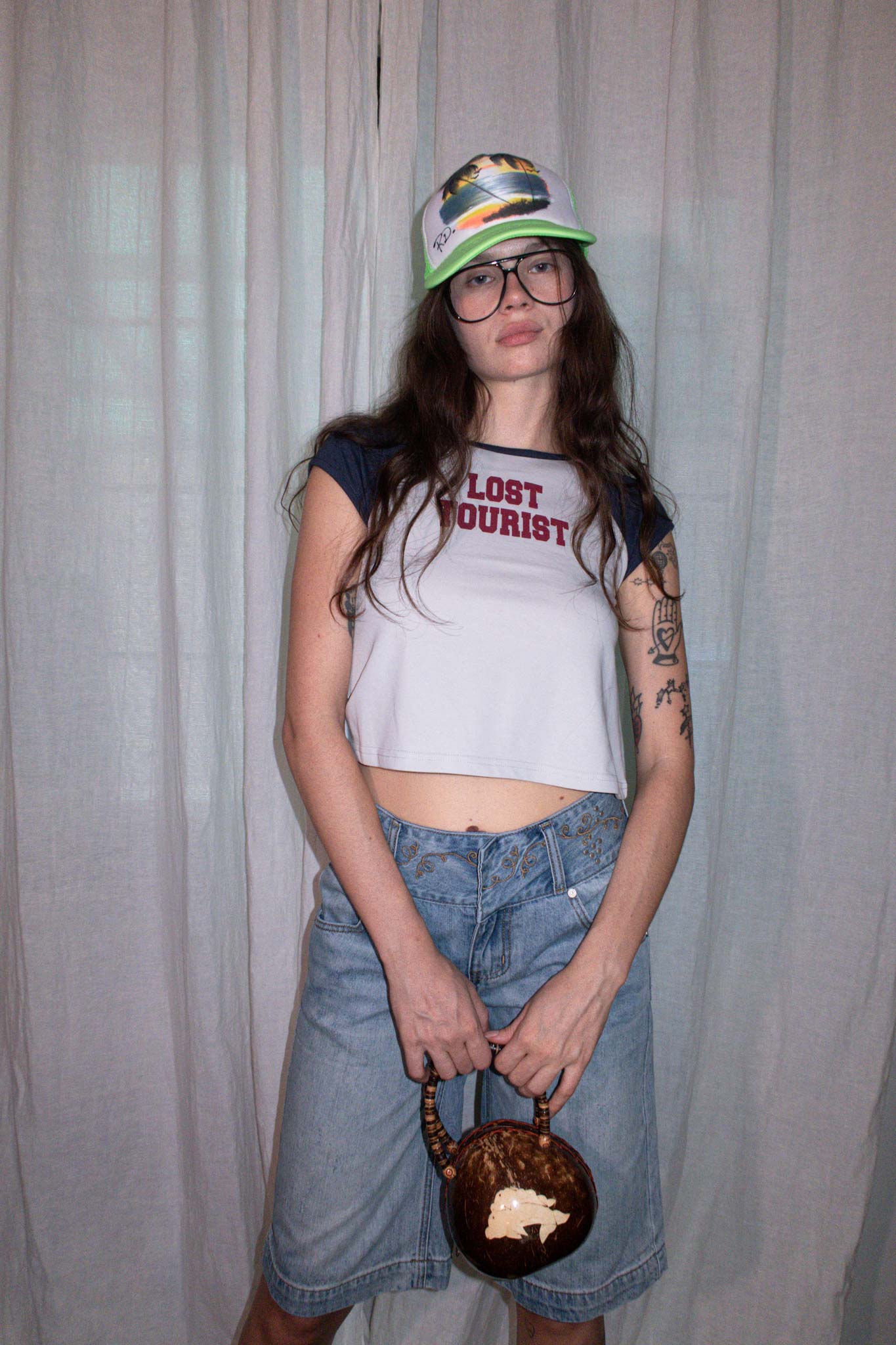 Lost Tourist Tee (Raw/Dusty Navy)