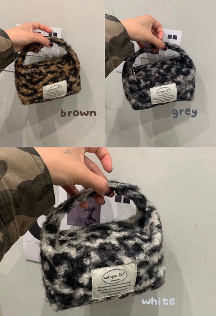 KR WINTER LEOPARD MINI MAKE UP POUCH 化妝袋