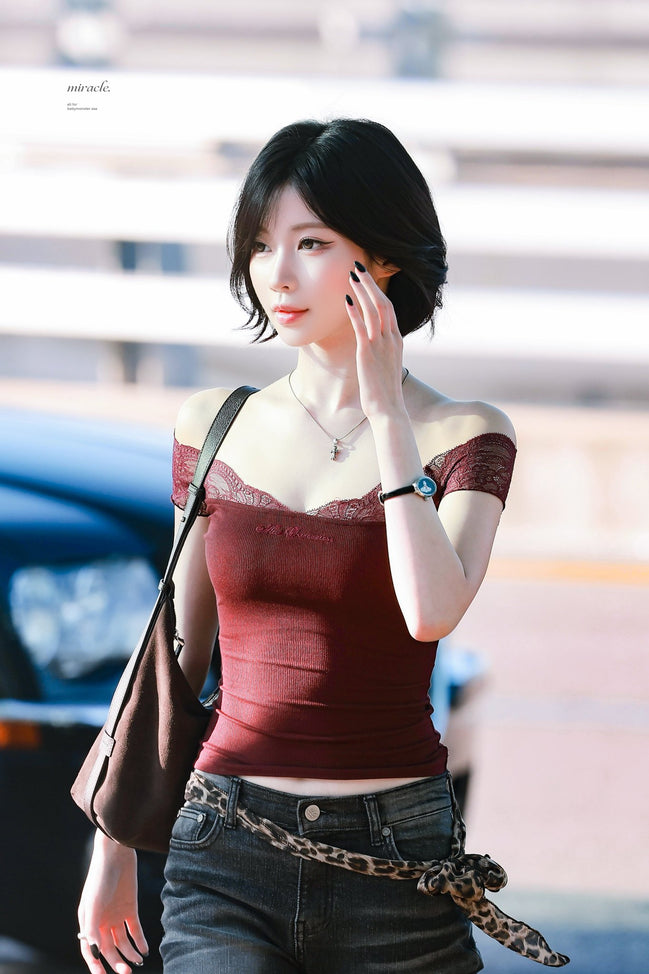 [asa同款] ROT LINE TOP (BURGUNDY)