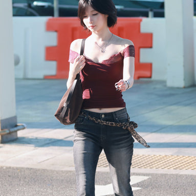 [asa同款] ROT LINE TOP (BURGUNDY)