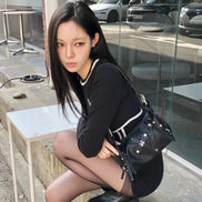 BAEL CROSS LEATHER PATCH MINI SHOULDER BAG