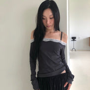 KR OFF LACE LONG T (3 COLORS)