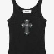 Theo Cross Leather Patch Sleeveless (Black)