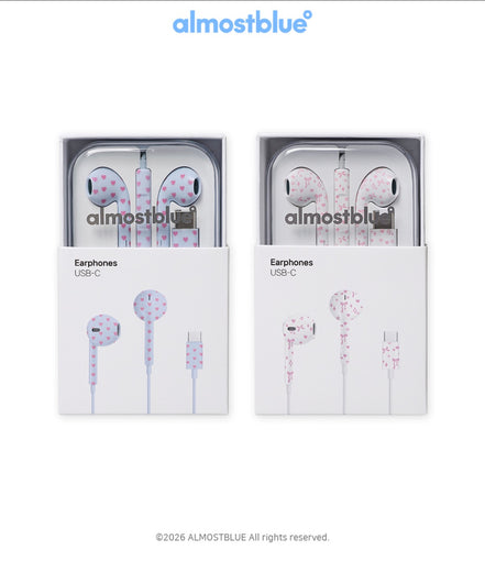 almost blue snow earphone (heart/ ribbon)