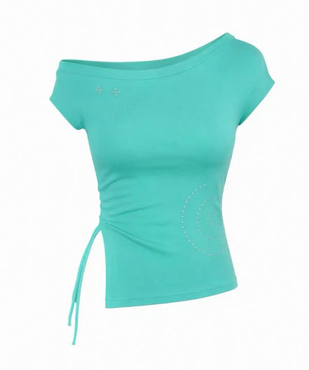 KR stars one off shoulder top (2 Colors)