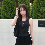 Theo Cross Leather Patch Sleeveless (Black)