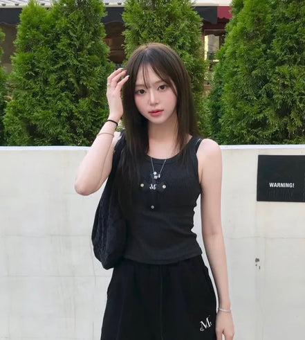 Theo Cross Leather Patch Sleeveless (Black)
