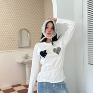 KR THREE DIFF HEARTS LONG SLEEVE TSHIRT (5 COLORS)