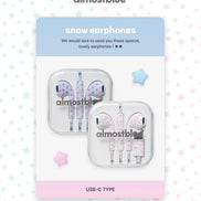 almost blue snow earphone (heart/ ribbon)