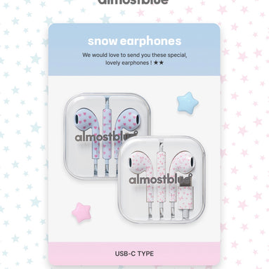 (早鳥價) almost blue snow earphone (heart/ ribbon)