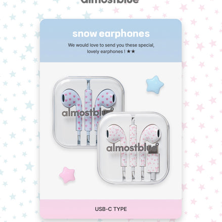 almost blue snow earphone (heart/ ribbon)