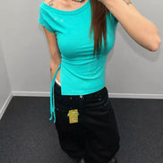 KR stars one off shoulder top (2 Colors)