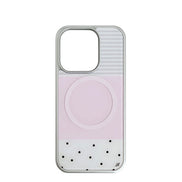 DOTTY STRIPE PHONE CASE PINK (silver bumper)