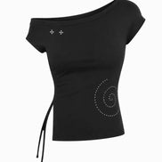 KR stars one off shoulder top (2 Colors)