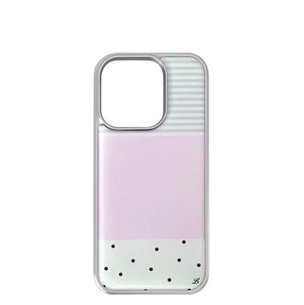 DOTTY STRIPE PHONE CASE PINK (silver bumper)