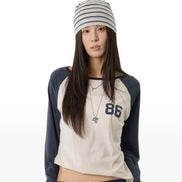 (yeji同款) KR BOAT REGLAN LONG SLEEVE (NAVY)