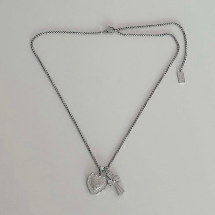 (rei同款) matt heart cross necklace