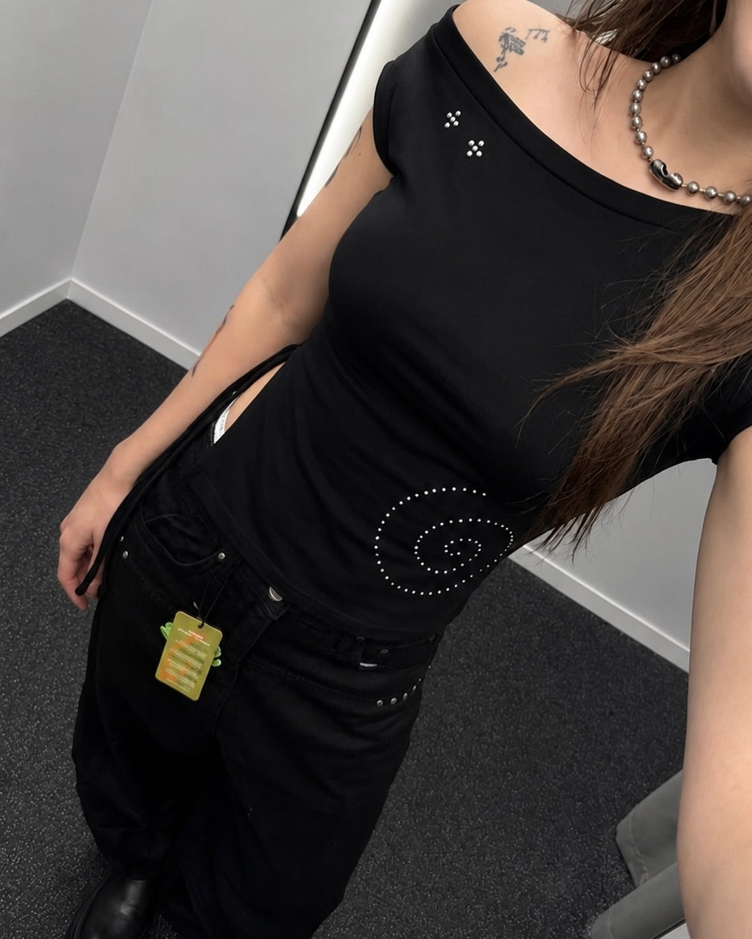 KR stars one off shoulder top (2 Colors)