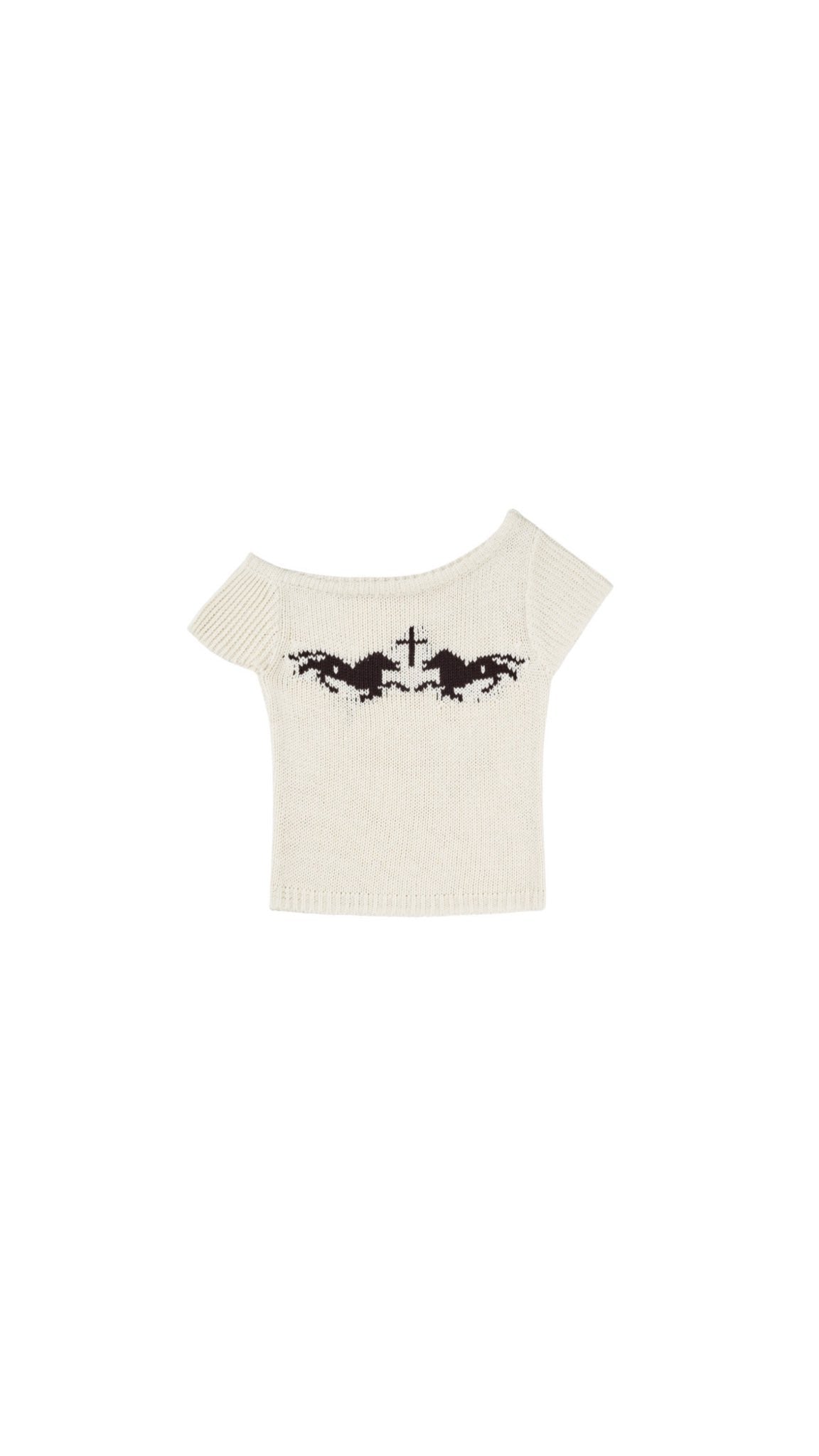 Arcanic One-Shoulder Knit Top (Oatmeal)