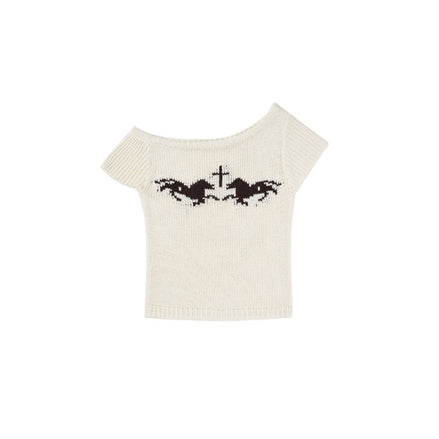 Arcanic One-Shoulder Knit Top (Oatmeal)