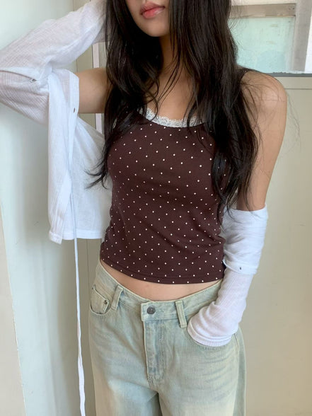 KR DOT LACE SLEEVELESS (4 COLORS)