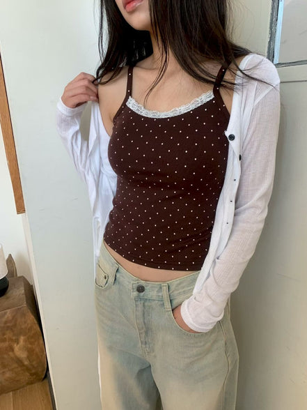 KR DOT LACE SLEEVELESS (4 COLORS)