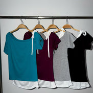 KR HALF SHOULDER SLEEVELS TOP (4 COLORS)