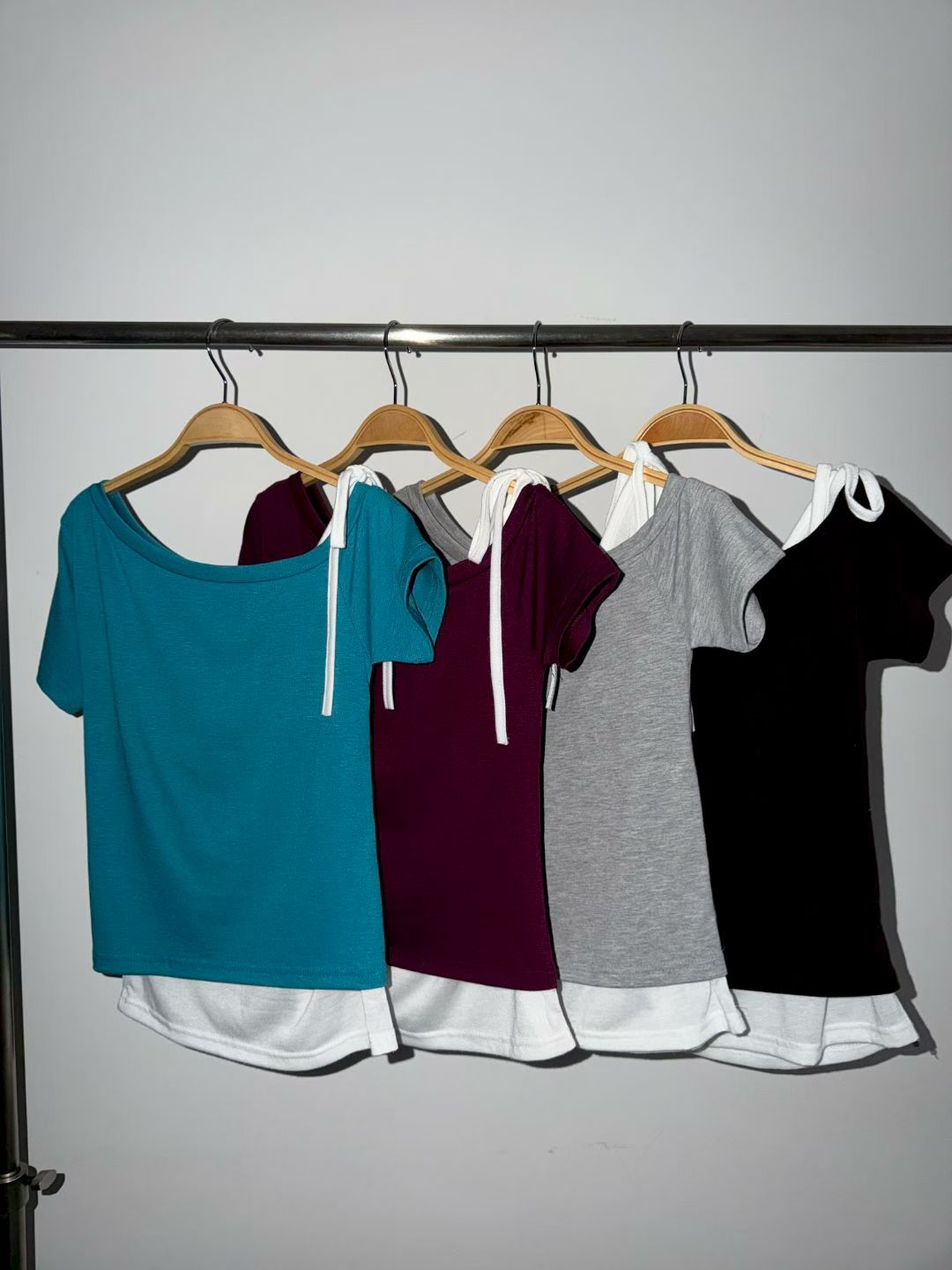 KR HALF SHOULDER SLEEVELS TOP (4 COLORS)