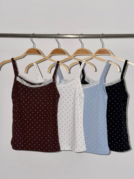 KR DOT LACE SLEEVELESS (4 COLORS)