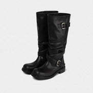 Raven Foldable Buckle Boots (Black)