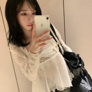 (karina同款) ROSE SHIRRING TOP (white)
