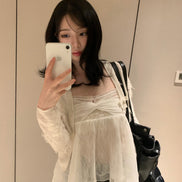 (karina同款) ROSE SHIRRING TOP (white)