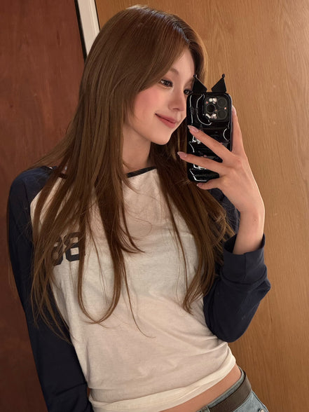 (yeji同款) KR BOAT REGLAN LONG SLEEVE (NAVY)