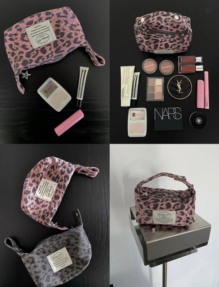KR LEOPARD MINI MAKE UP POUCH 化裝袋