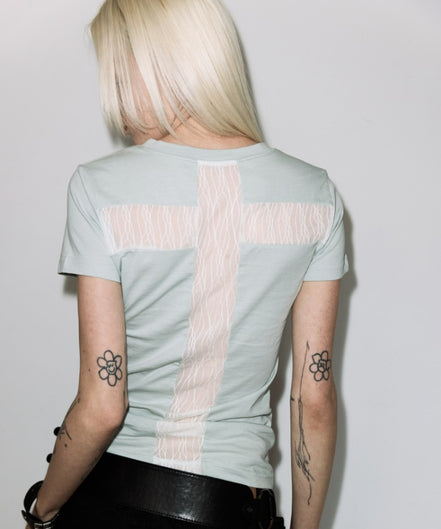 BACK CROSS TEE (MINT)