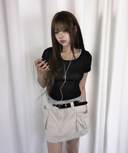 KR CLEAR LAYERED TSHIRT (1+1)