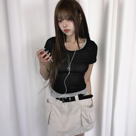 KR CLEAR LAYERED TSHIRT (1+1)