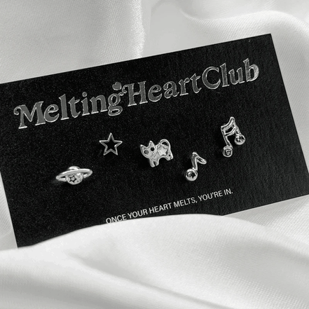 Cat Music Piercing Earring Set （5EA)