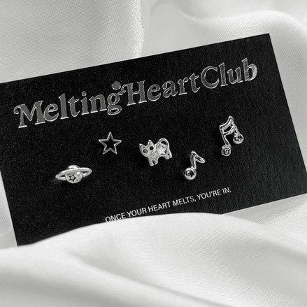 Cat Music Piercing Earring Set （5EA)