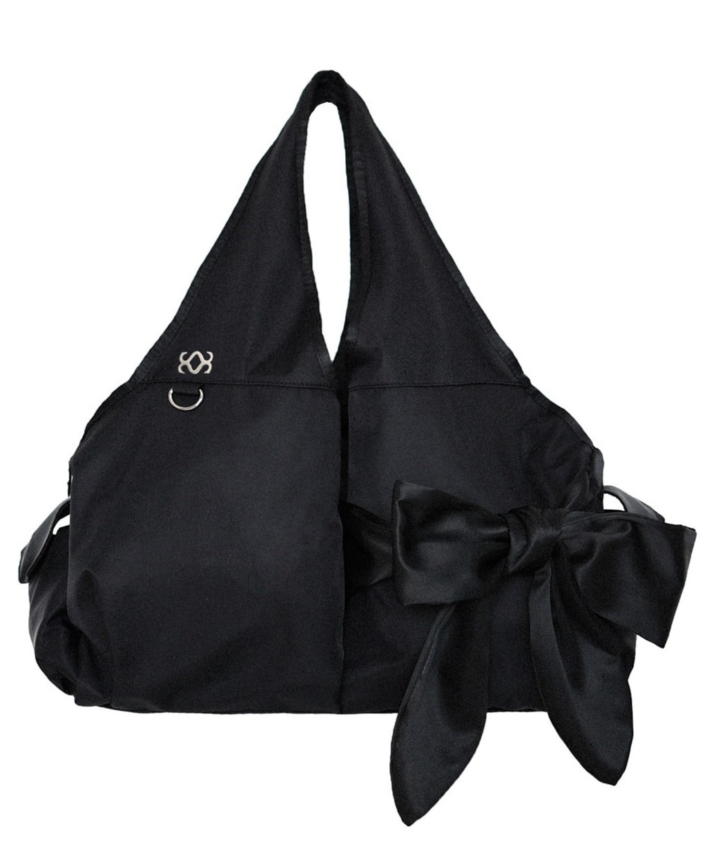 Bow Shoulder Bag (Nylon Black)