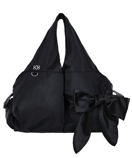 Bow Shoulder Bag (Nylon Black)