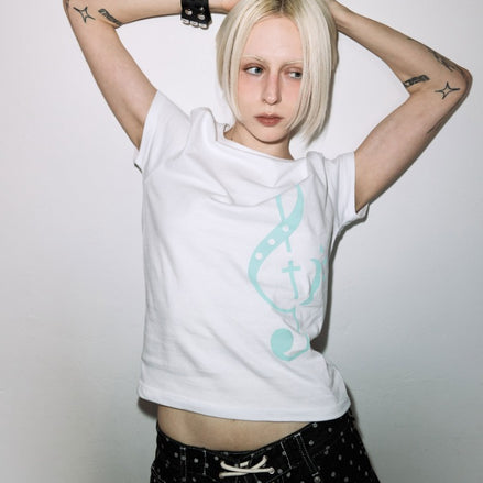 CLEF SYMBOL TEE (WHITE)