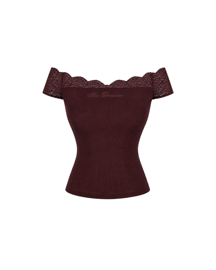 [asa同款] ROT LINE TOP (BURGUNDY)