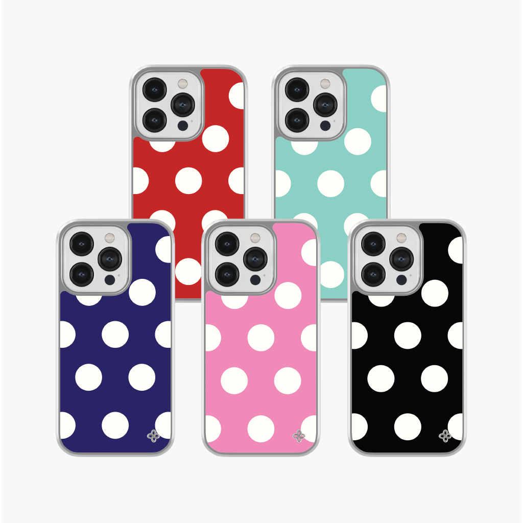 Big White Dot Phonecase (Glass Silver)