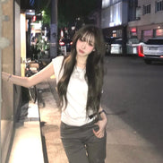 DOLMAN LOOSE CROP T-SHIRTS (WHITE)