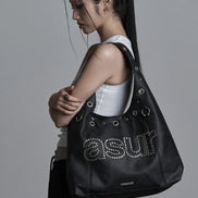 Crash eyelet shoulder bag (black)