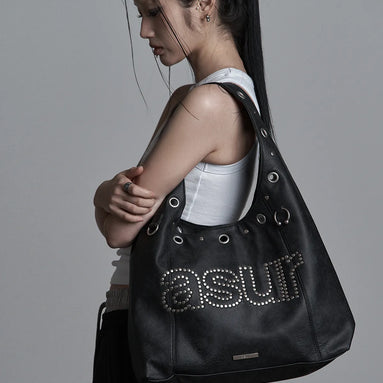 Crash eyelet shoulder bag (black)
